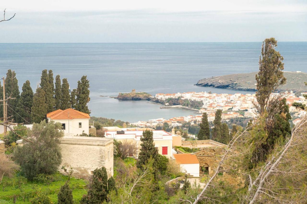 The Walnut Tree - Cycladic Getaway With Sea Views By Explore Andros Lamira Екстер'єр фото