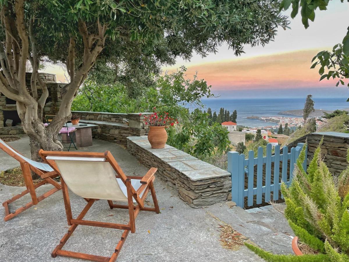 The Walnut Tree - Cycladic Getaway With Sea Views By Explore Andros Lamira Екстер'єр фото